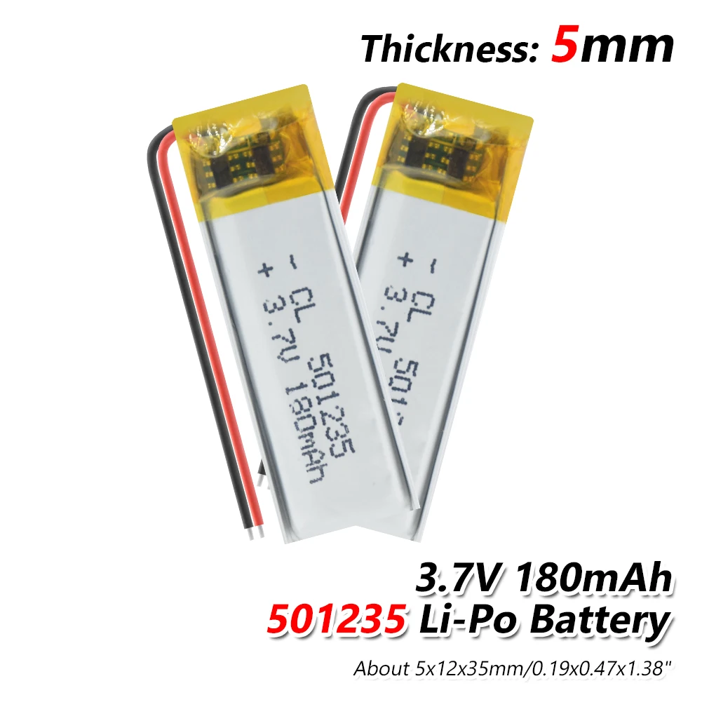 1/2/4 шт 3,7 V 501235 Перезаряжаемые литий-ионный полимерный аккумулятор 180mAh литий-полимерный литий-ионные батареи для MP3 MP4 плеер bluetooth устройства