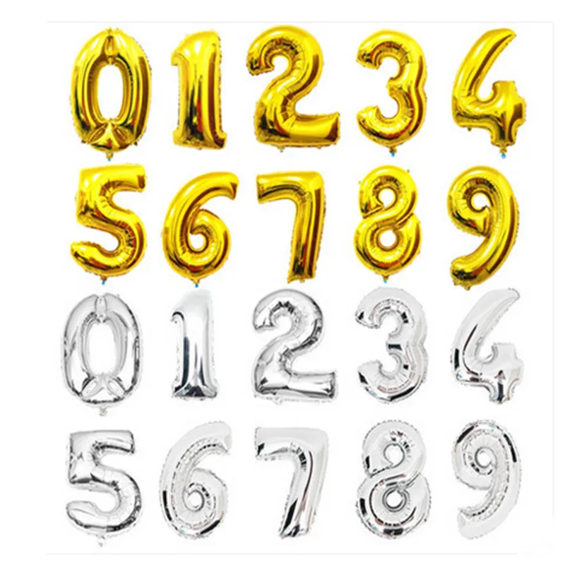 XXPWJ Свадебные товары оптом 16-дюймовые цифровые алюминиевые воздушные шары