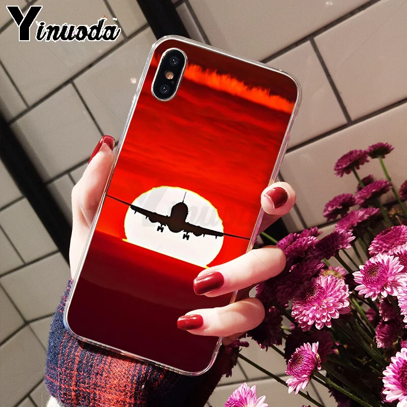 A15 Yinuoda Airplane At The Sunrise Airplane мягкий чехол из ТПУ для телефона iPhone 6S 6plus 7 7plus 8 8Plus X Xs MAX 5 5S XR - Цвет: A15