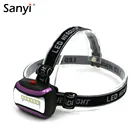 Миниатюрный водонепроницаемый Головной фонарь с головной повязкой, Головной фонарь с 6 светодиодами, 3 режима, 43g, ААА