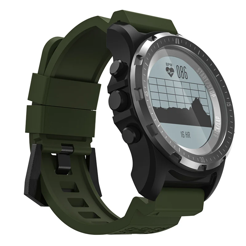 green S966 Смарт часы для мужчин gps фитнес трекер сердечного ритма мониторы спортивные Smartwatch Air давление компасы высота PK S968 - Цвет: green