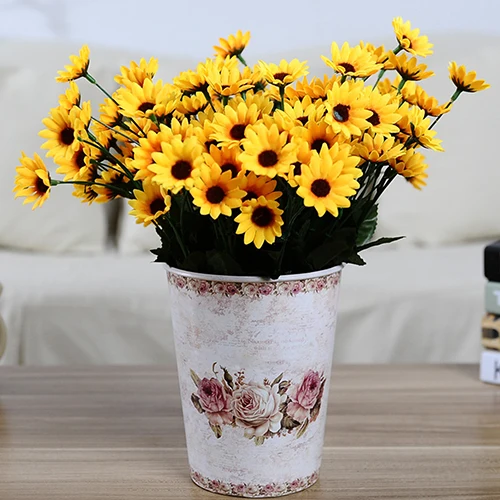 Искусственный Шелковый Подсолнух украшение для дома бара кафе цветочная