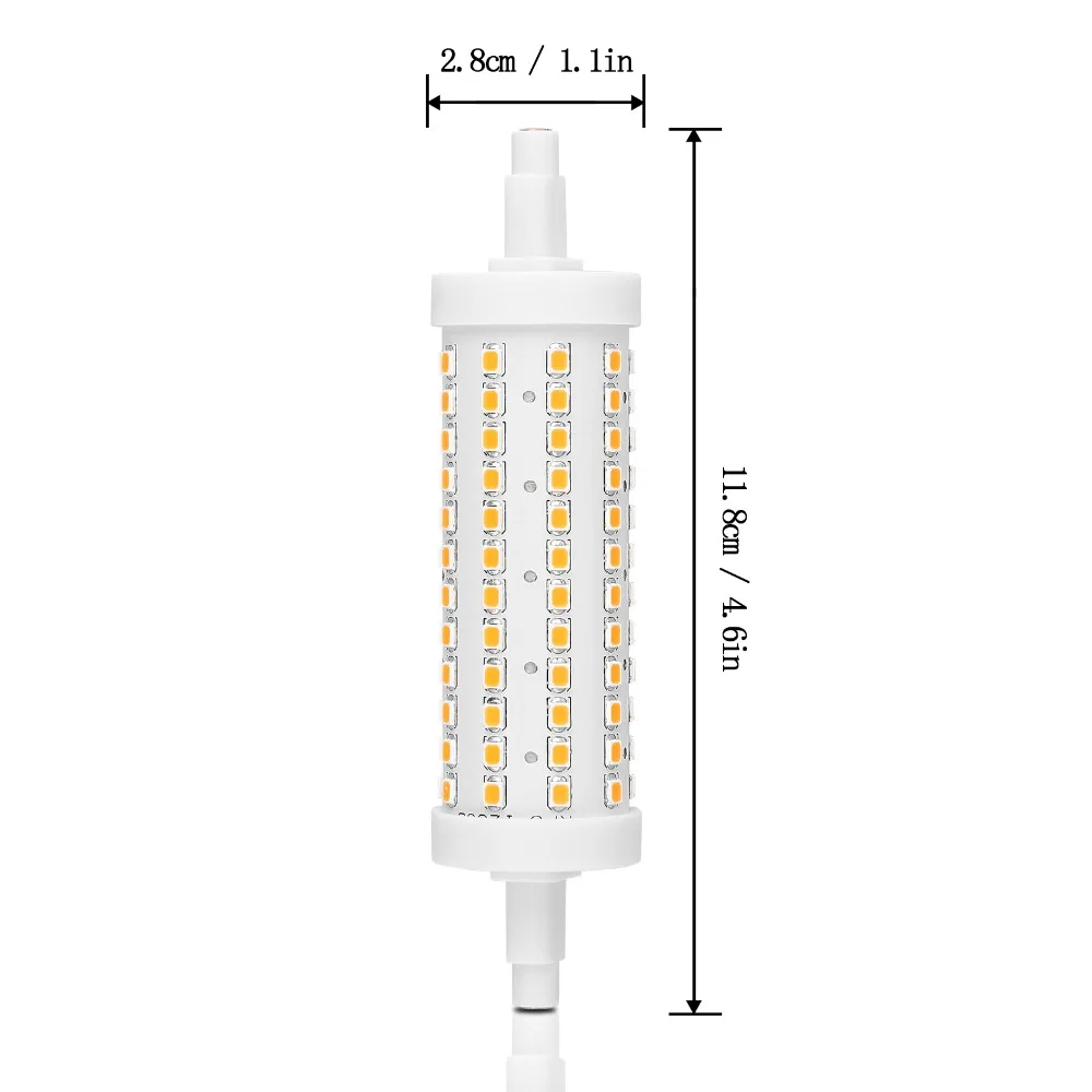 360 градусов луч 118 мм R7S 2835SMD 10 Вт 108LED горизонтальная вилка лампы затемнения лампа-прожектор в форме кукурузы лампа холодный белый AC 85-265 в (art.: 7a86a67b9) - 7a86a67b9