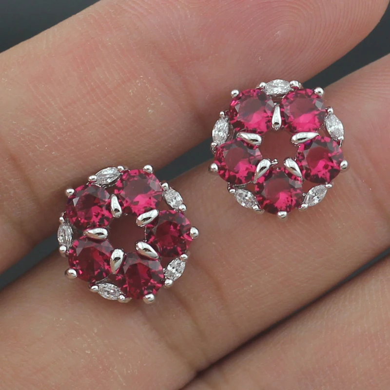 Haimi Бесплатная подарочная коробка стильный гранат женский ювелирный набор