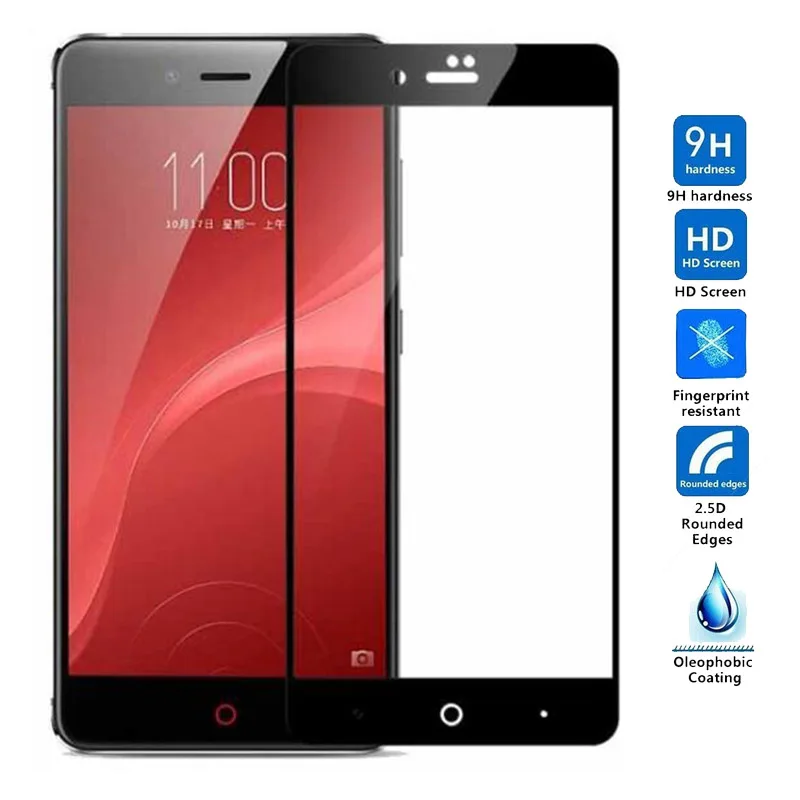 Закаленное стекло с полным покрытием для ZTE Blade V8 A2 Plus пленка Nubia Z11 mini Max minis