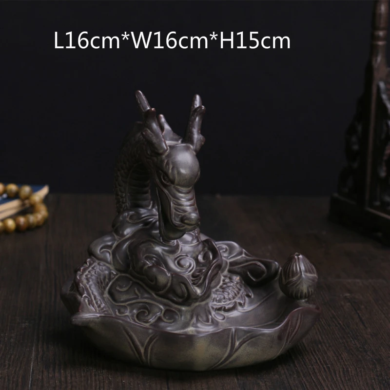 Керамическая горелка для благовоний в виде дракона дыма похожая на потоковую