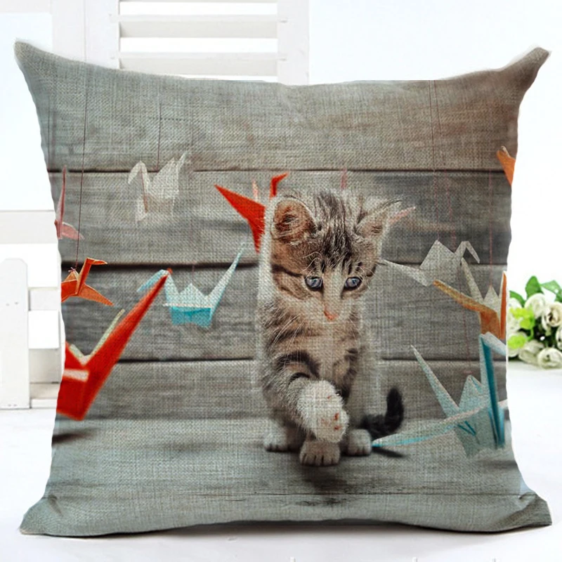 Креативный 3D мультяшный Кот Складная бумага печатная хлопковая и льняная