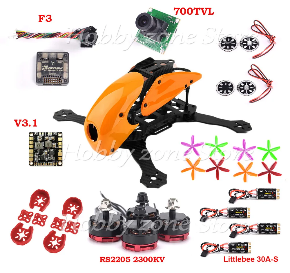 Robocat 270 Квадрокоптер рама F3 управление полетом RS2205 мотор littlebee 30A-S BLHeli-s ESC 700TVL камера 5 в 12 В PDB светодиодный щит