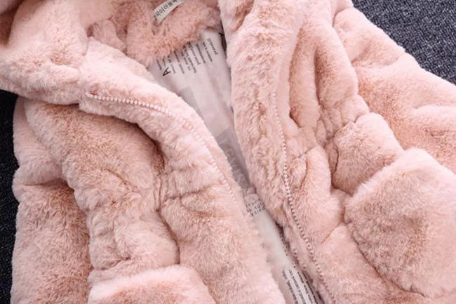 Пальто из искусственного меха для маленьких девочек меховые шубы с капюшоном