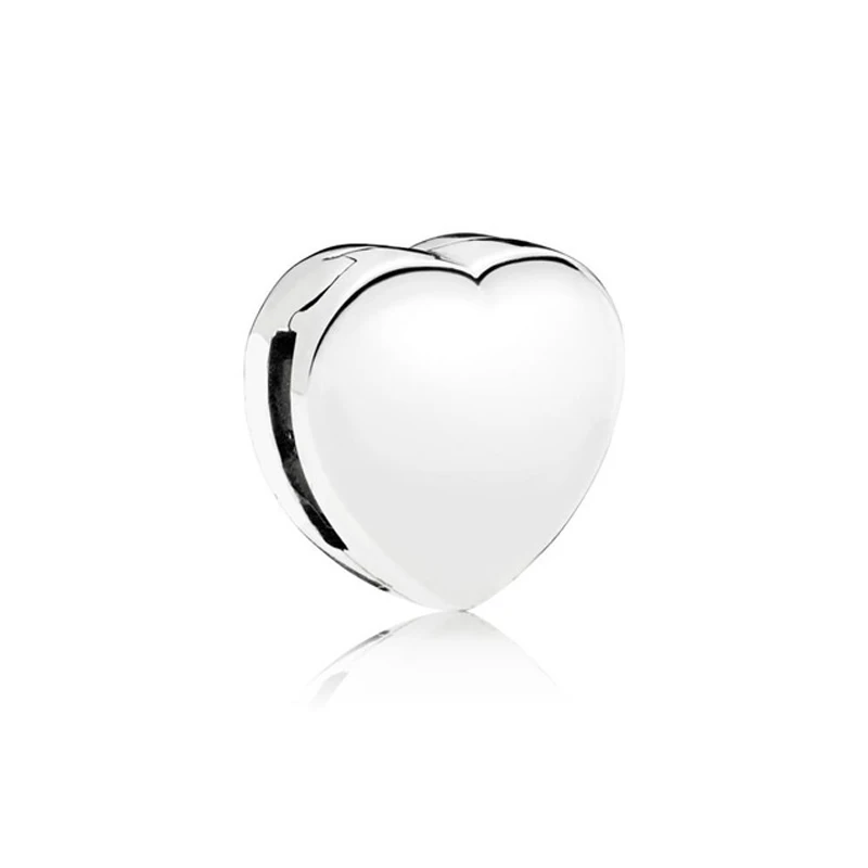 Heart clip Аутентичные блики ослепительный зажим талисманы Круглый Кристалл Корона сердце бусины подходят Pandora DIY для женщин - Цвет: Heart clip