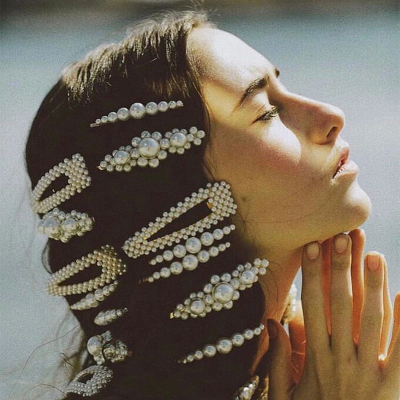 Женская заколка для волос элегантная белая Заколка пряжка с искусственным