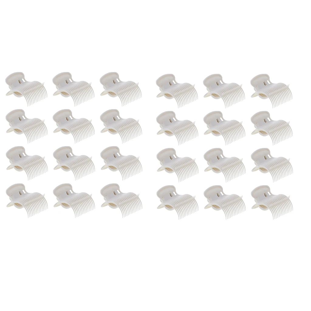 

24Pcs Universal Plastic Clips Clamps for Heated Rollers White