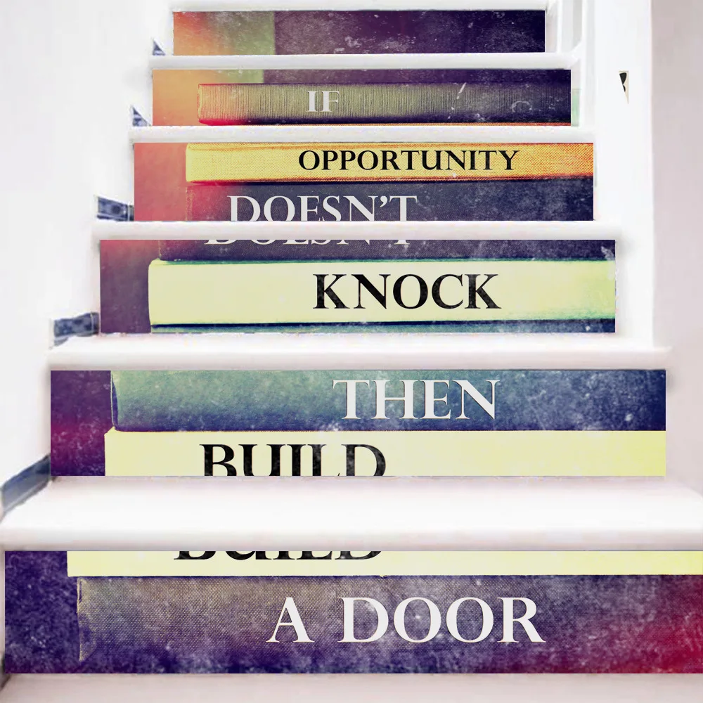 3D английская цитата декоративные наклейки для лестницы забавные DIY настенные