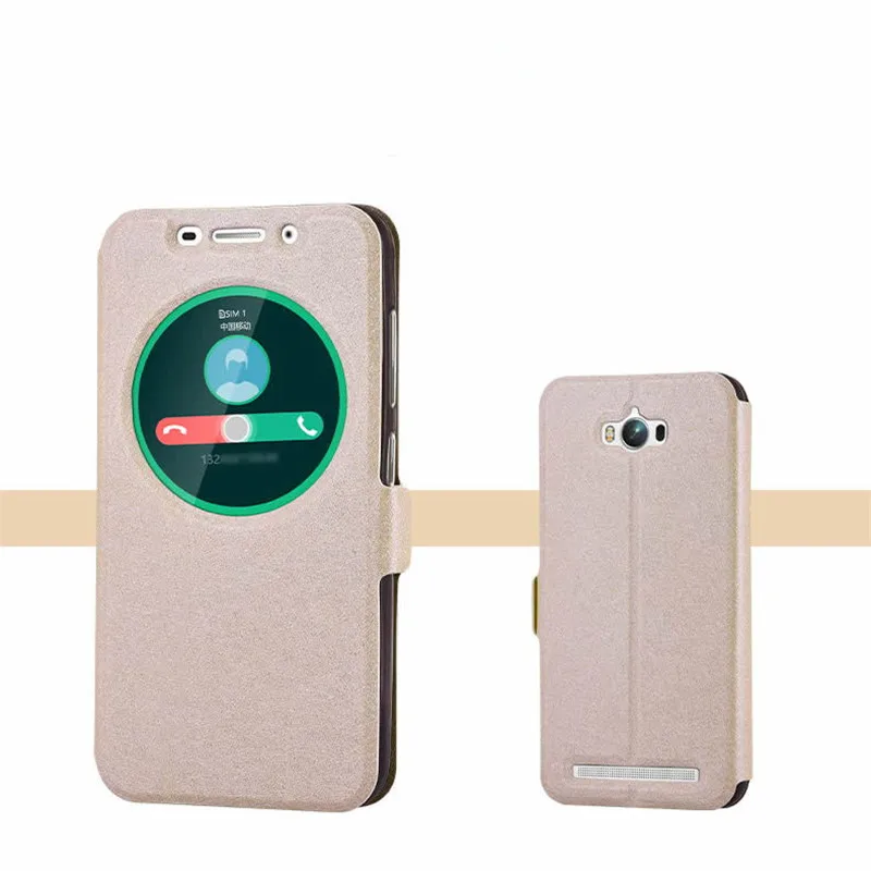 gold Чехол для Asus Zenfone Max, чехол для Asus Zenfone Max Zc550kl, роскошный откидной Чехол с открытым окном, кожаный чехол с откидной крышкой 5,5 дюймов - Цвет: gold