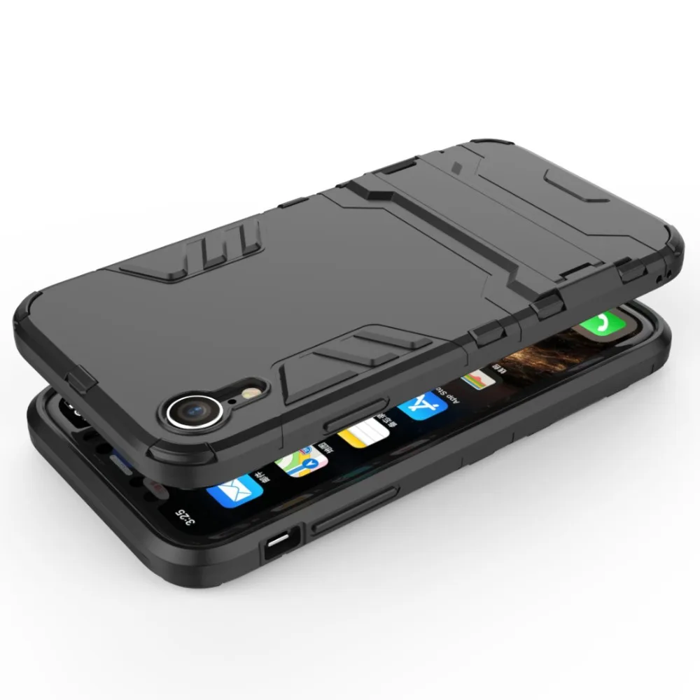 BYHeYang Cover For iPhone XR Case Rubber Robot Armor Phone Shell Protective Hard Back Shockproof |