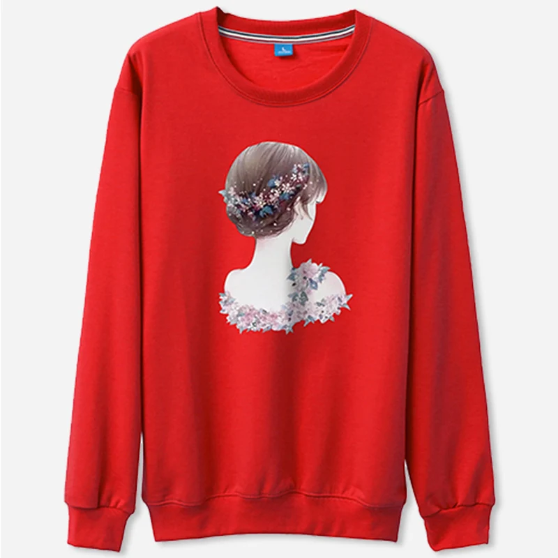 Женские толстовки Харадзюку 2018 Осенние повседневные стильные с персонажами