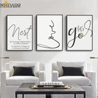 Скандинавские буквы линий минималистский простой стиль Печать на холсте постер художественные настенные картины для гостиной домашний декор