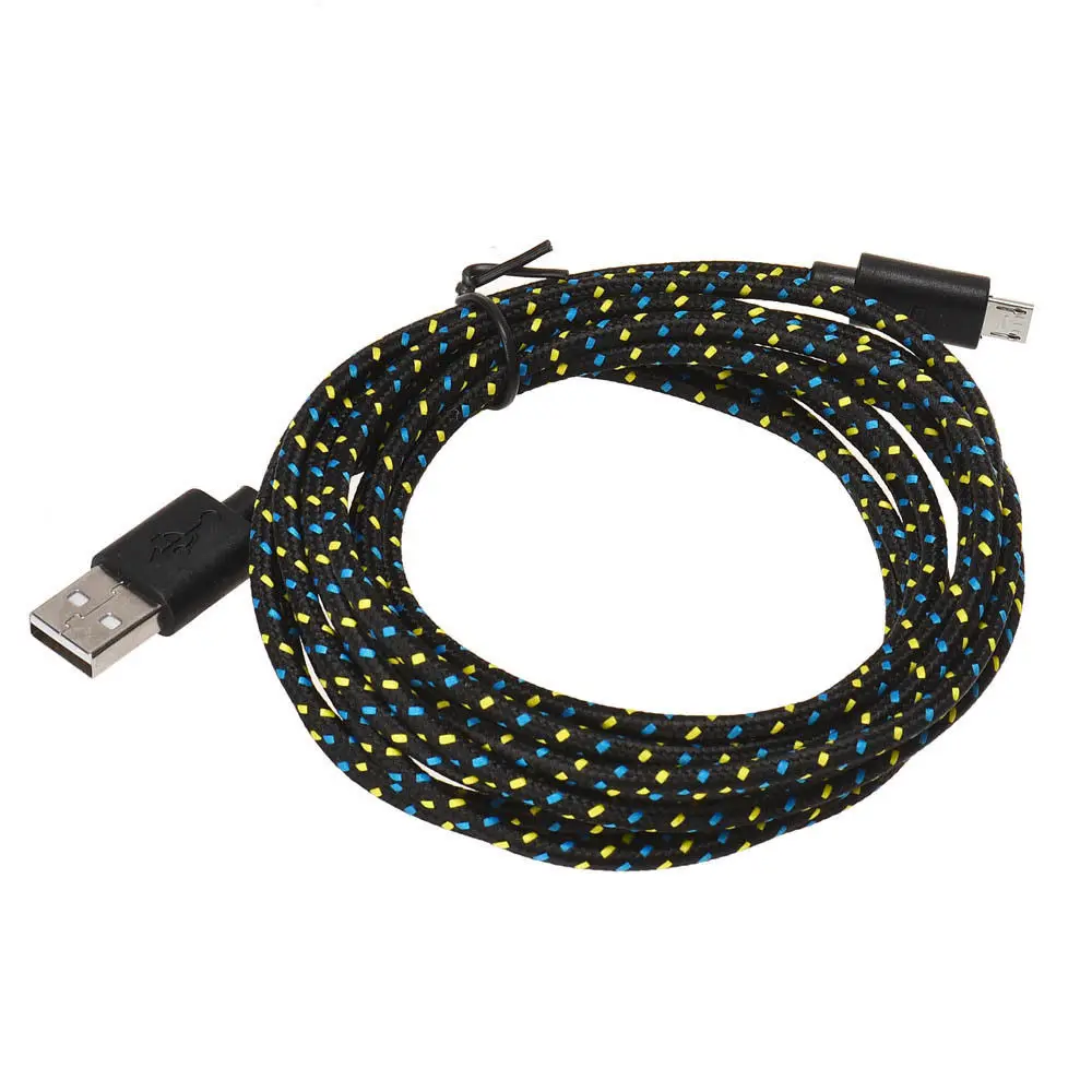 100 шт. в партии 3 м/10 футов плетеный нейлоновый Micro USB зарядное устройство аксессуар