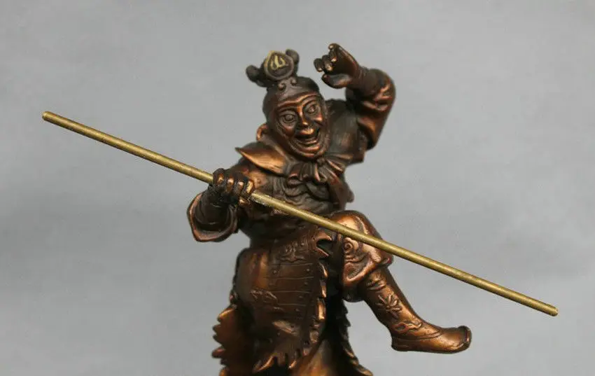 8 &quotКитайская мифология бронзовая Sun Wukong Monkey King Hold Stick статуя|statue|statue bronzestatue china |