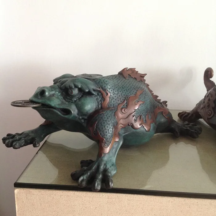 Бронзовая Будда искусство ремесла жаба домашнего интерьера Фэн здания