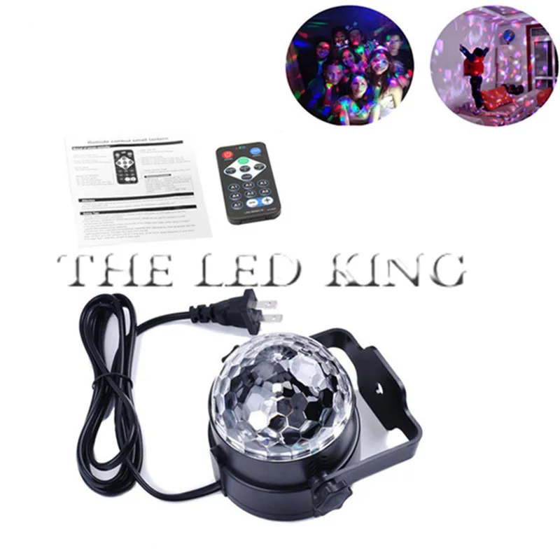Mini RGB LED Crystal Magic Ball Stage Effect Lighting Lamp Party Disco Club DJ Bar Light Show 100-240V EU/US Plug Free shipping | Освещение