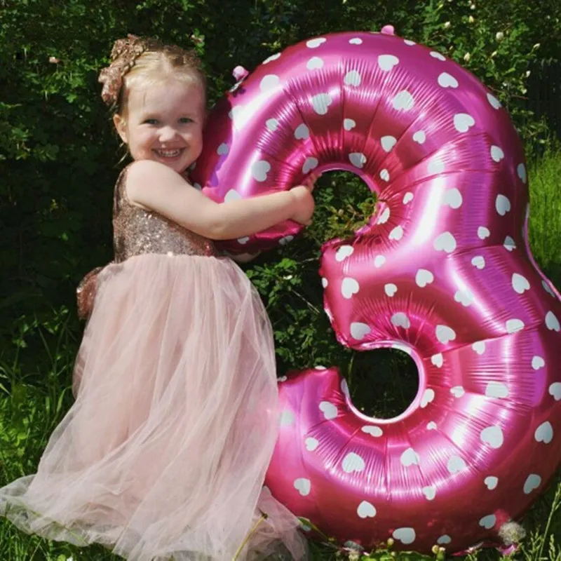 

32 Inch Large Blue Pink Number Balloons Happy Birthday Balloon Birthday Party Decoration Kids Baby Boy Girl Party Ballons Number