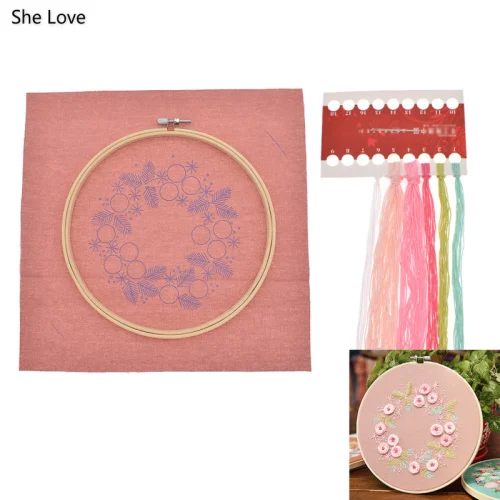 1 She Love DIY Вышивка лентами для начинающих рукоделие тренировочные наборы вышивка крестиком Цветочная настенная живопись искусство украшение дома - Цвет: 1