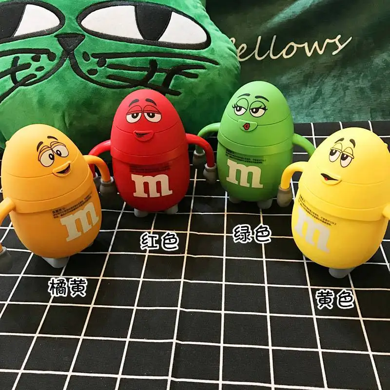 Оригинальная стеклянная бутылка M& M 250 мл, креативная мультяшная детская Термокружка M Beans, кружка для путешествий, термобутылка