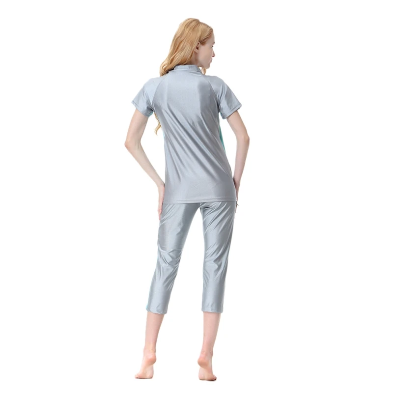 Женский скромный купальник с коротким рукавом в стиле пэчворк|swimwear muslim|swimwear short