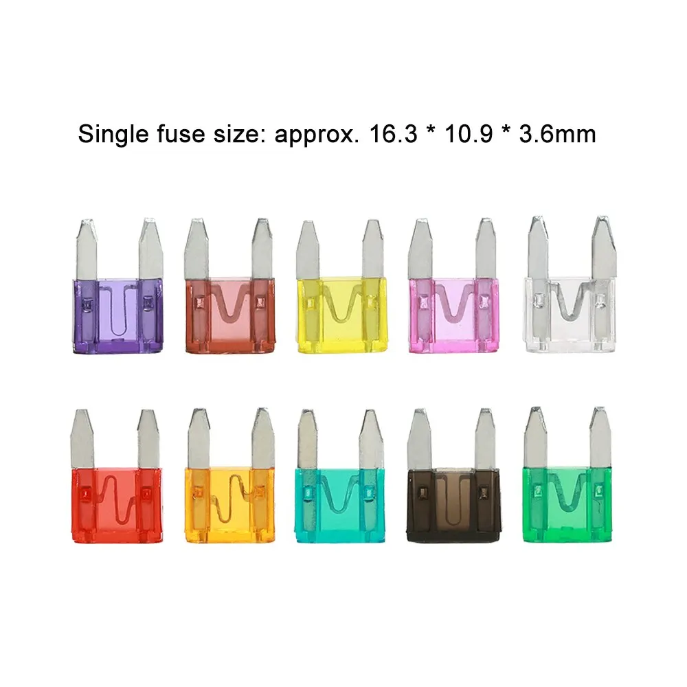 100 шт. Мини Лезвие предохранителей Авто Автомобиль Грузовик Ассортимент Комплект