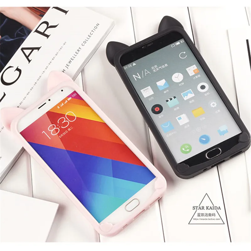 Модный чехол Meizu с мультяшным котом для M2 M3 Note Mini MX4 Pro MX5 Shell 5 6 кошачьи уши