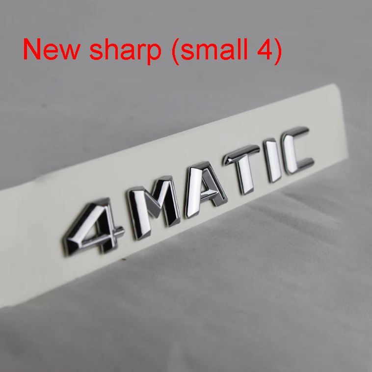 new sharp small 4 Эмблема с буквами для Mercedes Benz 4matic, значок, автомобильный Стайлинг, переоборудование багажника, 4 колеса, логотип, наклейка, глянцевый черный хром, старый - Цвет: new sharp small 4