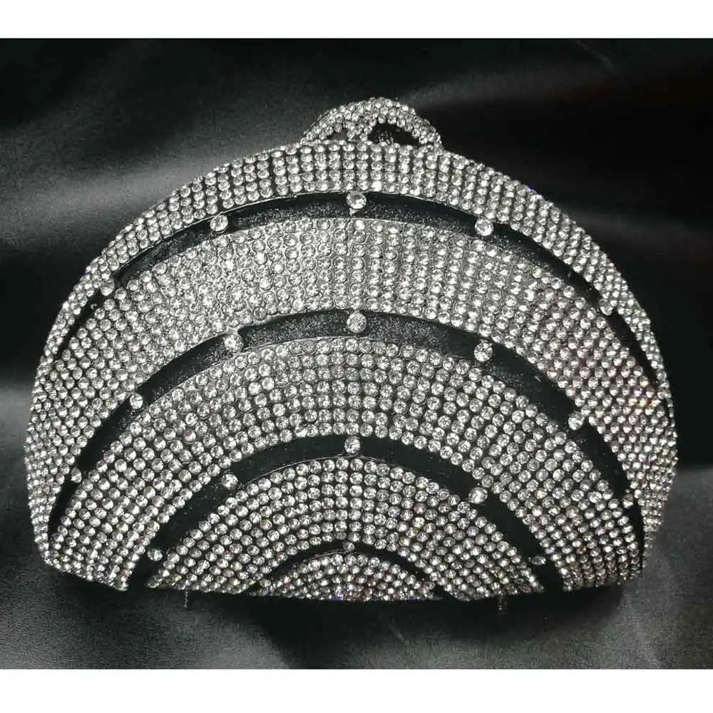 C Shell Designer rainbow Crystal Evening Bags Party Purse Wedding Clutch Bags Female Handbags SC989 - Цвет: C