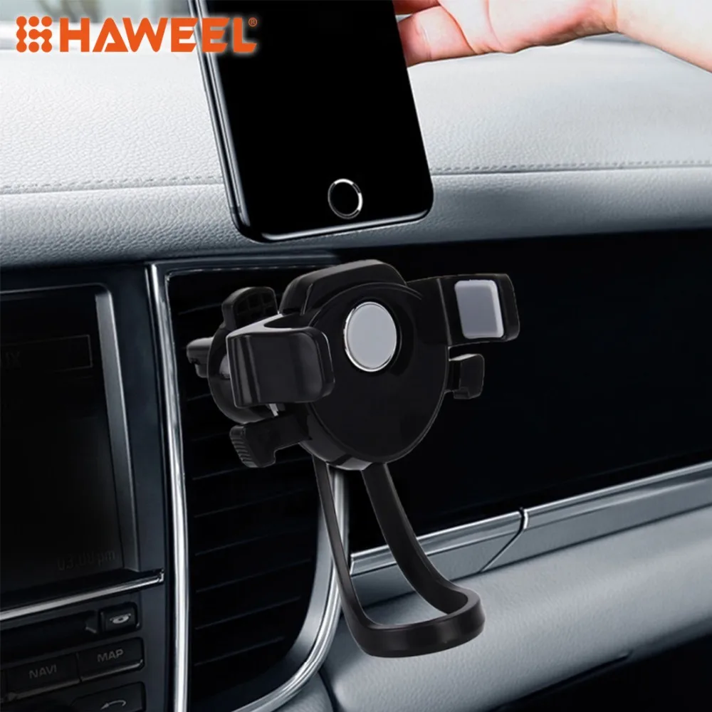 

HAWEEL Universal Car Charger Air Vent Mount Phone Holder Stand For iPhone Galaxy Huawei and other Smartphones For Width 64-82mm