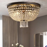 american country crystal ceiling lamps led light european vintage ceiling lights fixture living bed room home indoor lighting