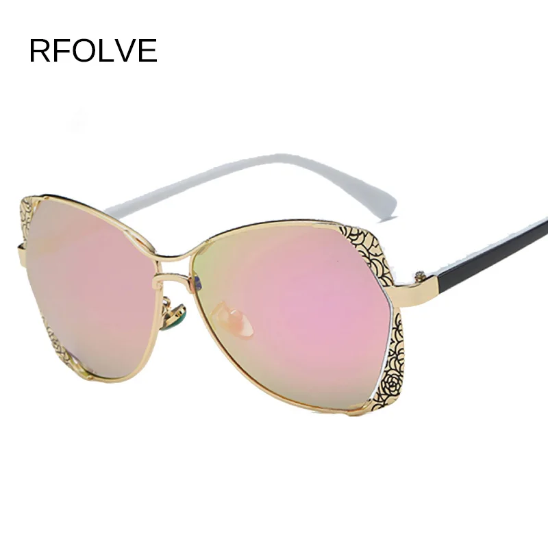 RFOLVE женские солнцезащитные очки модные полые оттенки суперзвезды Ретро