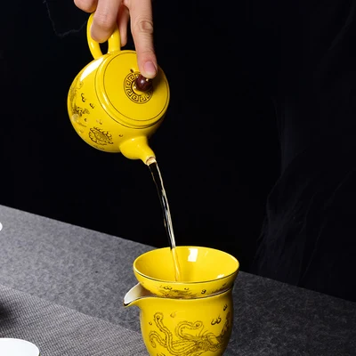 

White Porcelain Dragon And Phoenix Chengxiang Teapot Kungfu Tea Set Ceramics Buddhist Heart Sutra Large Single Pot Teaware