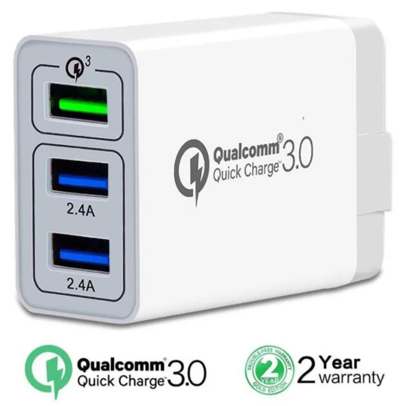 Быстрое зарядное устройство QC 3 0 порта 18 Вт USB для iphone 7 8 iPad Samsung S8 Huawei Xiaomi быстрое