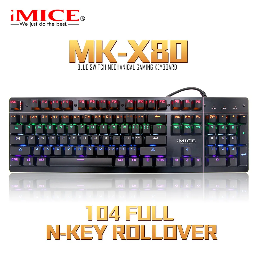 VOBERRY IMICE KM-X80 подвеска с подсветкой механическая клавиатура Игровой кабель ПК