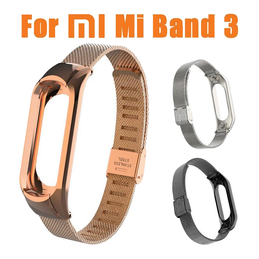Браслет Mi band 3 для Xiaomi mi металлический Безвинтовой браслет из нержавеющей