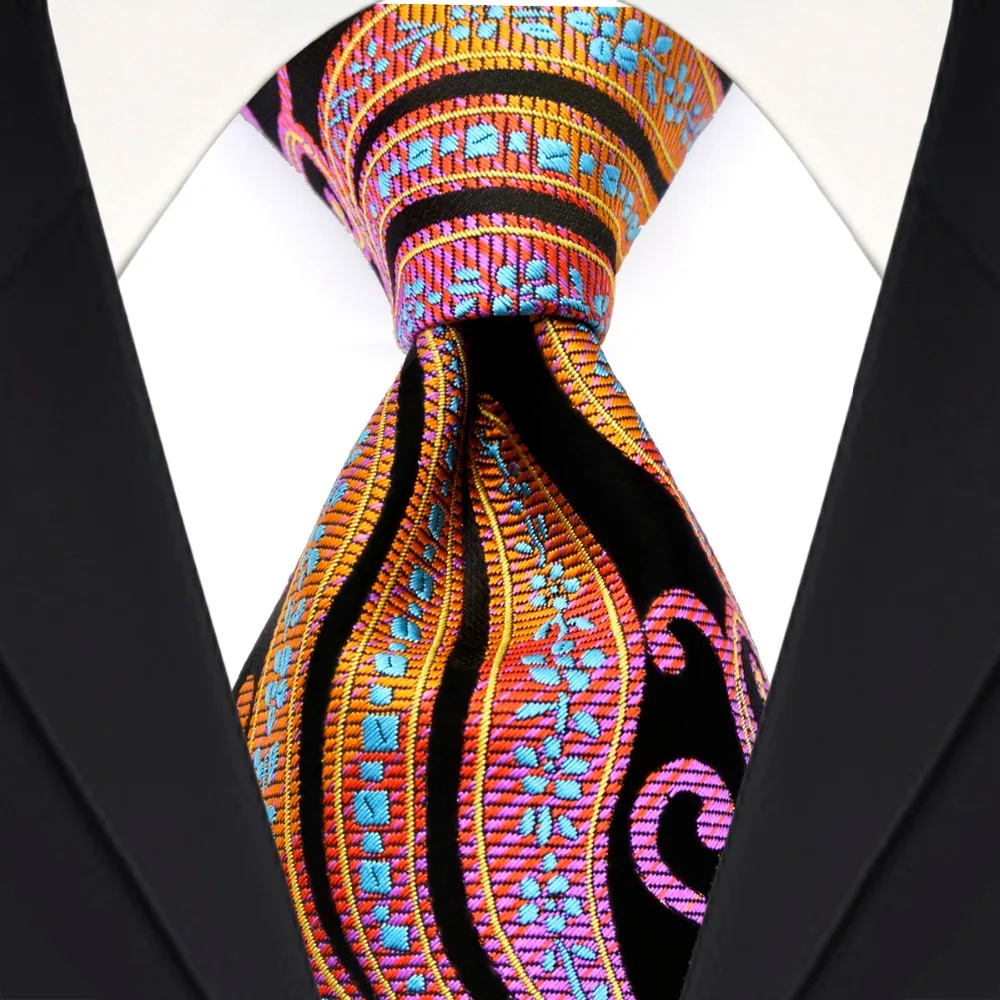 Pattern Multicolor Black Yellow Pink Mens Ties Neckties 100% Silk Jacquard Woven Fashion Free Shipping Wholesale | Аксессуары для