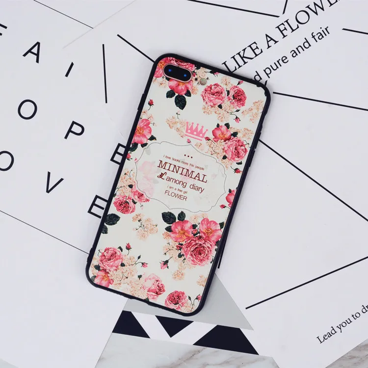 Подходит для iphone6 7 8 x xr xmax мобильный телефон оболочки окрашенные 3D тисненые сливы