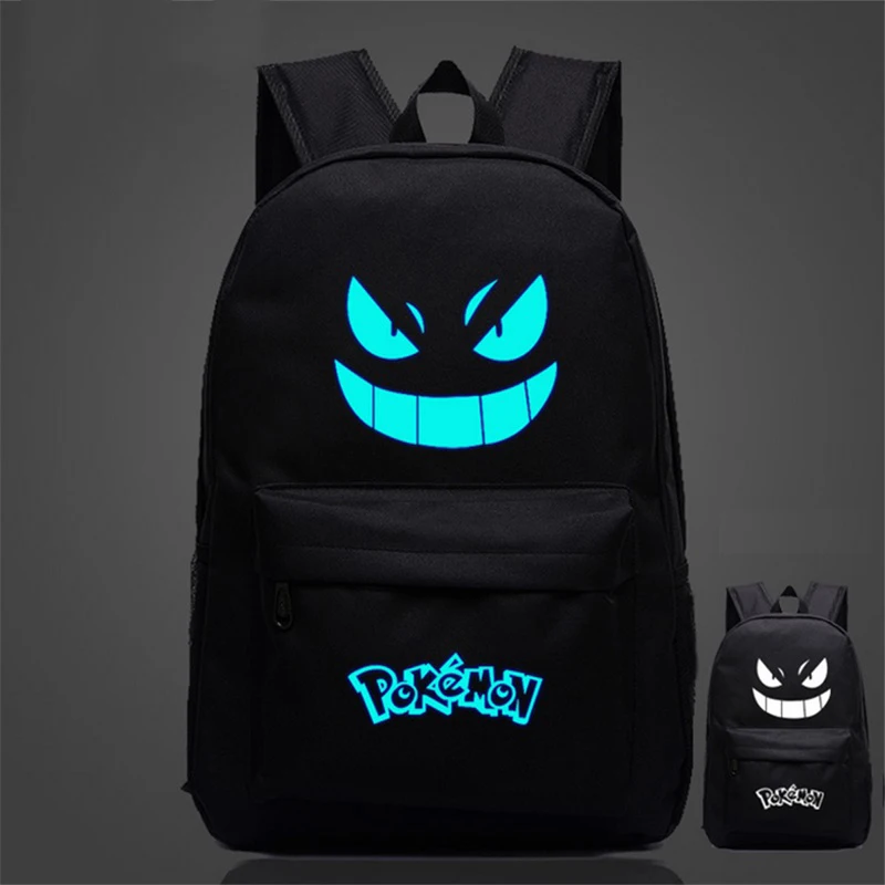 Мужской рюкзак Pokemon Gengar Модный повседневный со светящимся рисунком на тему аниме