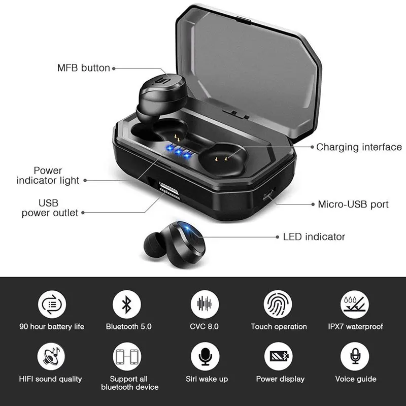 TWS-S8 Беспроводная Bluetooth-гарнитура Touch Mini новинка 5 0 спортивные наушники