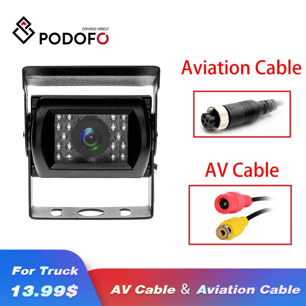 Podofo камера заднего вида ночного видения для RV грузовик прицеп сверхмощный 5 м/10