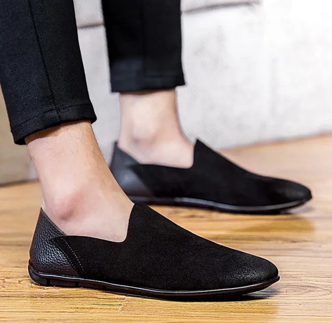 Cyabmoz Brand Vintage Flats Men Loafers 2017 Genuine Leather Suede Moccasins Driving Shoes Retro Slip On Chaussure Homme | Обувь