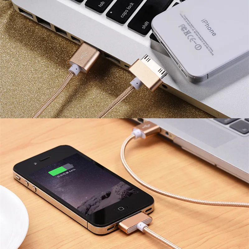 SUPTEC 2.4A USB кабель для быстрой зарядки для iPhone 4 s 4S 3GS iPad 2 3 iPod Nano touch 30 Pin зарядное устройство кабель для передачи данных 2