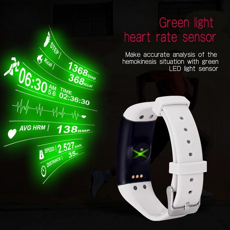 Bluetooth Спорт Смарт часы браслет IP67 Водонепроницаемый SmartWatch монитор сердечного