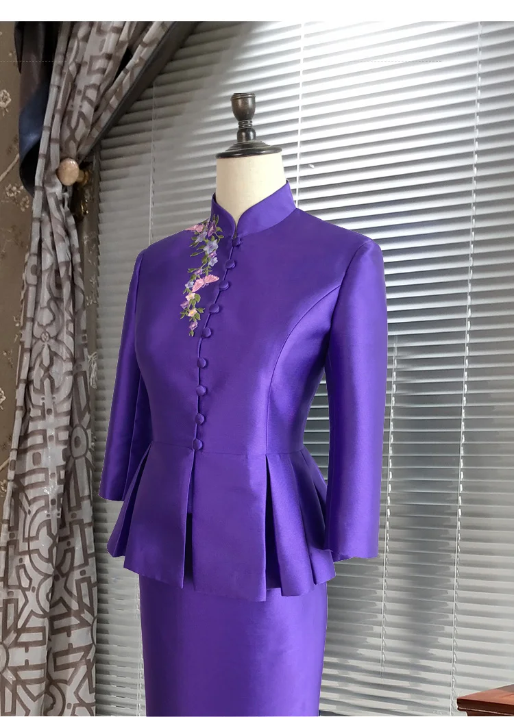 Костюм с вышивкой высокого класса в китайском стиле юбкой модное женское