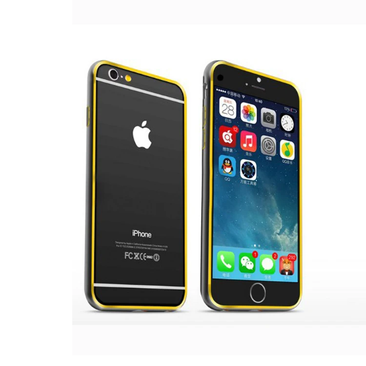 Gray Для iPhone6 Plus 6S Plus ультра тонкий алюминиевый металлический бампер рамка чехол для iPhone 6 Plus 6splus с золотой дугой - Цвет: Gray